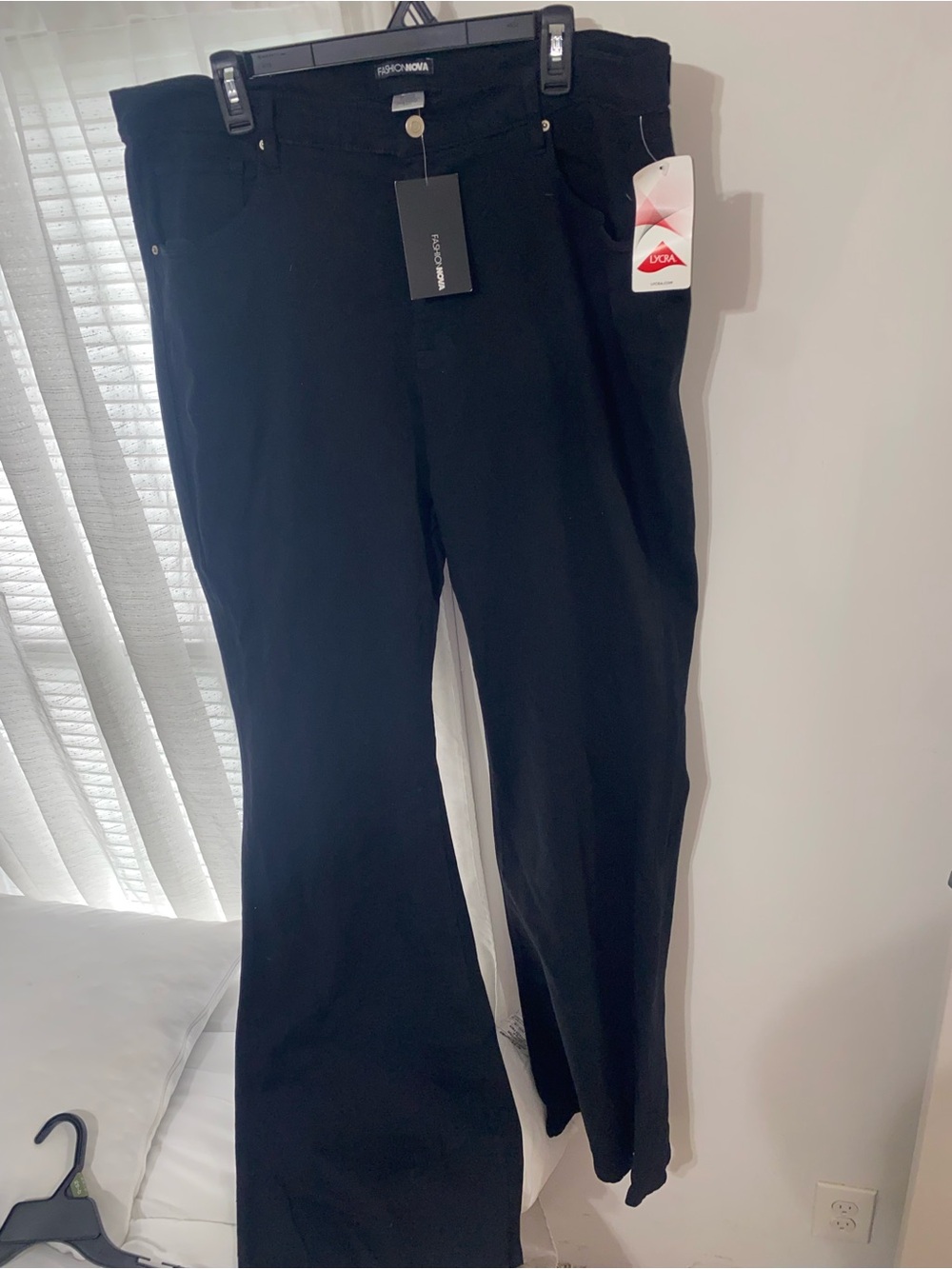 Fashion Nova Black High-Rise Wide Leg Trousers